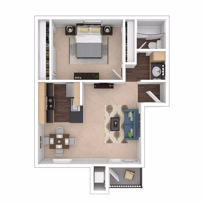 One Bedroom 228 floor plan